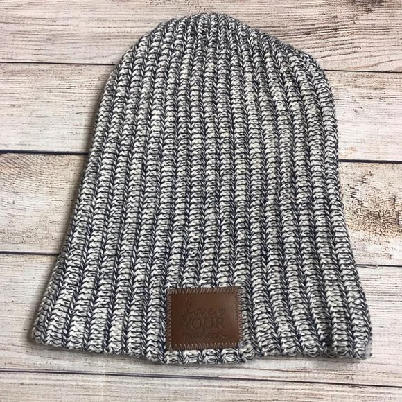 Love Your Melon Knit Slouchie Navy/White Beanie - Picture 2 of 7